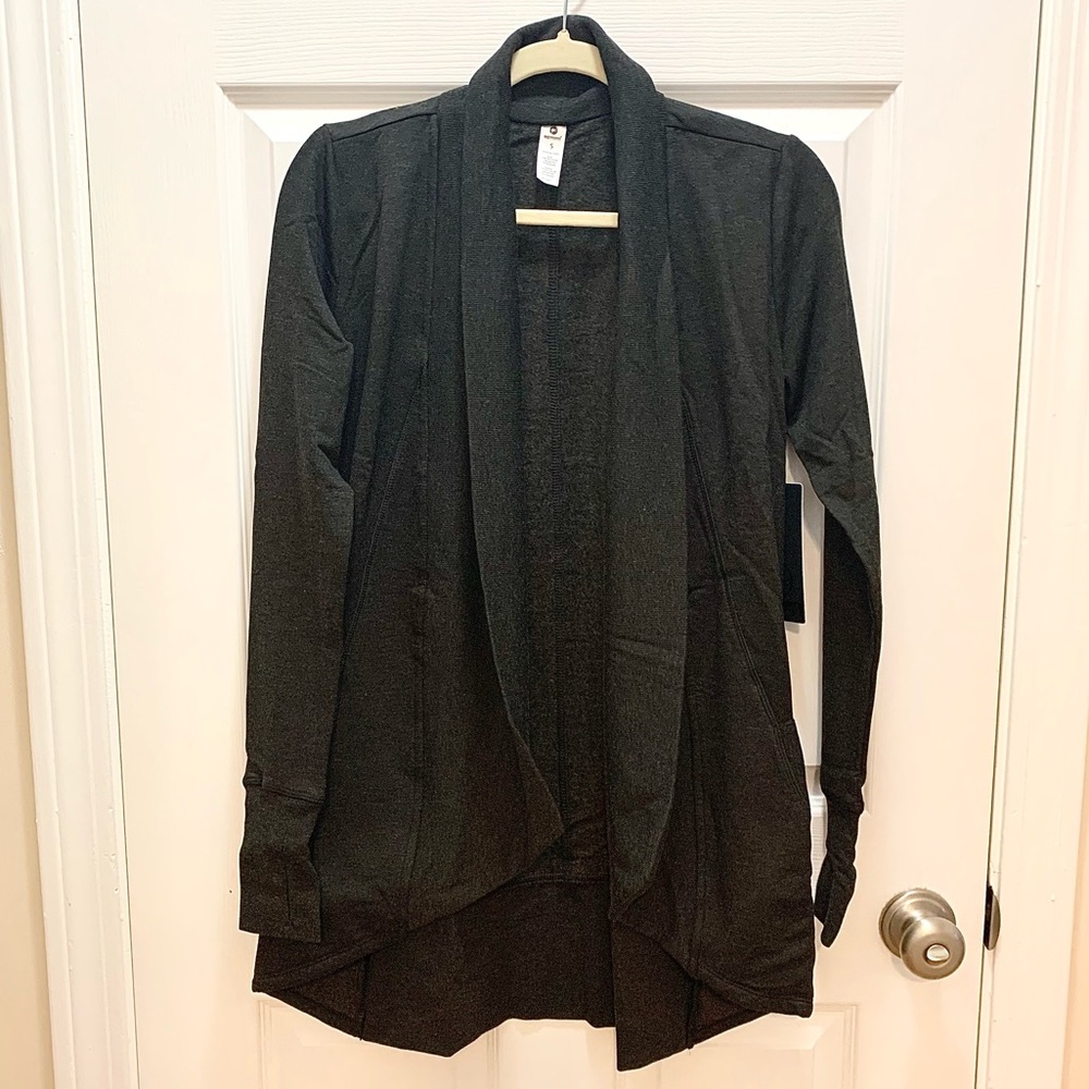 🔴 SOLD 🔴 90 Degree by Reflex Open Front Charcoal Gray Thumb Hole Athletic